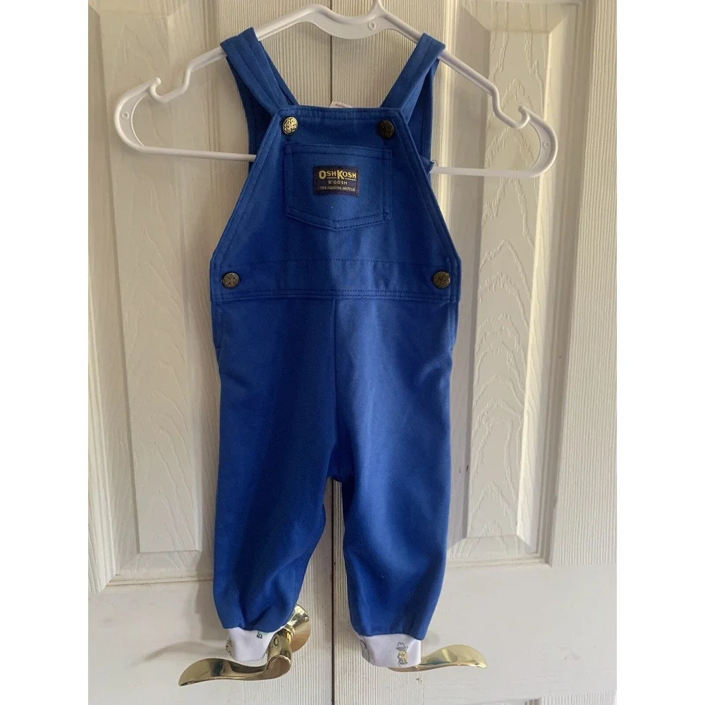 VTG Vestbak Osh Kosh B'gosh 18 Month Blue Soft  Overall Snap Button Cowboy Print